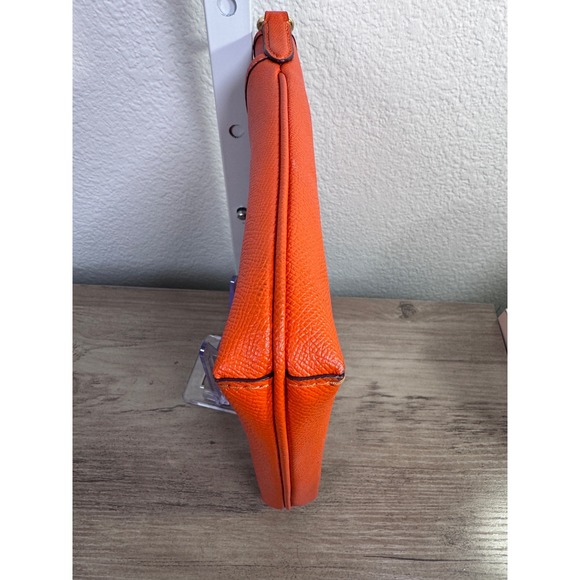 Coach‎ Orange Pebble Leather Crossbody Bag With Front Pocket - Picture 9 of 12